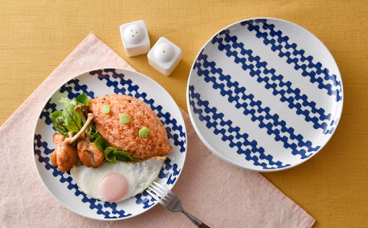 【波佐見焼】シュエット プレート大 ナミ5枚セット【福田陶器店】 [PA177]