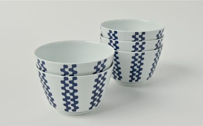 【波佐見焼】シュエット ミドル丼 どんぶり ナミ 5個セット【福田陶器店】 [PA235]