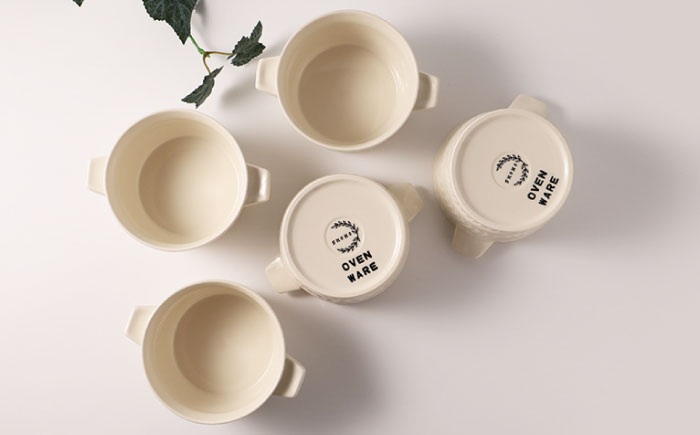 【波佐見焼】ローズマリー （アイボリー） ココット 5個セット【福田陶器店】 [PA268]