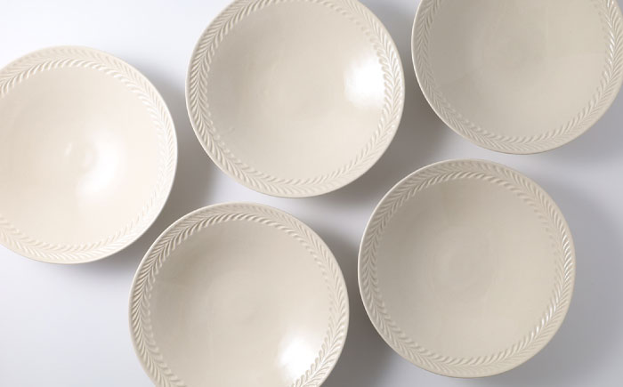 【波佐見焼】ローズマリー （アイボリー） マルチボウル 5個セット【福田陶器店】 [PA270]