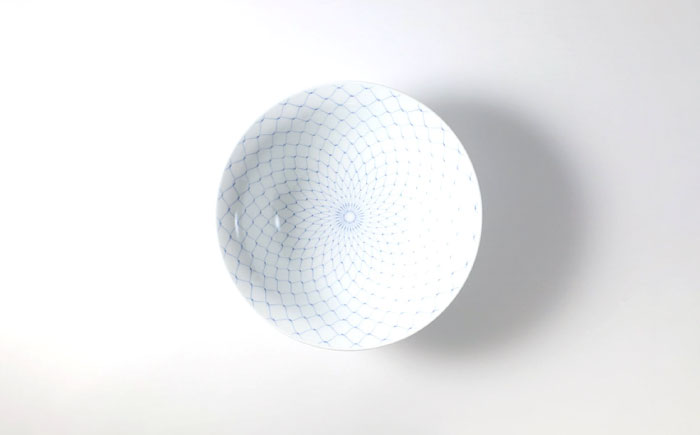 【波佐見焼】網絵（あみえ）7寸平鉢 網模様 2枚ペアセット 食器 皿【福田陶器店】 [PA321]