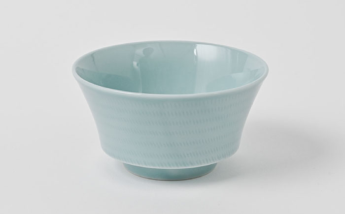 【波佐見焼】とびかんな ほどよく小さなお碗 ペア 青白釉・グレー　【福田陶器店】 [PA381]