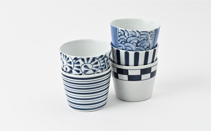 【波佐見焼】 和福 マルチカップ 5柄セット そば猪口 オリジナル 縁起もの【福田陶器店】 [PA385]