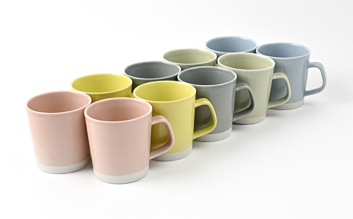 【波佐見焼】 Pasty（パスティー）　マグカップ　5色×2点　合計10個セット　【福田陶器店】 [PA413]