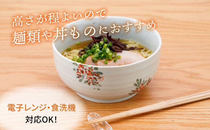 【波佐見焼】パレス　麺どんぶり赤【団陶器】 [PB133]