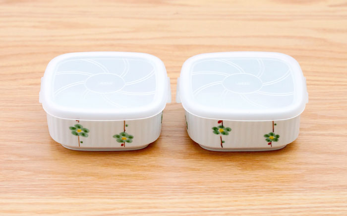 【波佐見焼】角パック 花木立 緑 2個セット【団陶器】 [PB218]