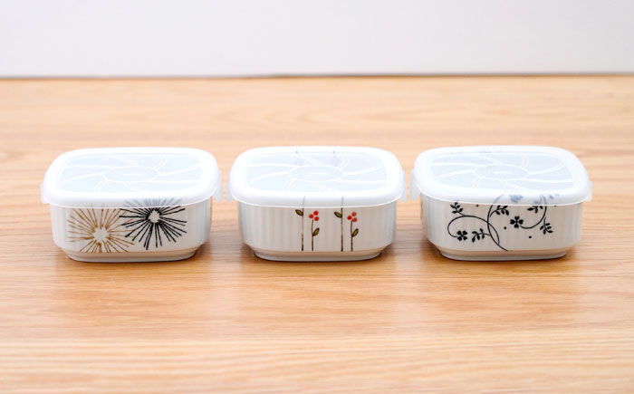 【波佐見焼】角パック 絵変り 3柄セット【団陶器】 [PB222]