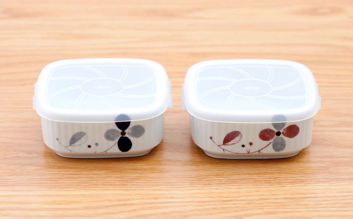 【波佐見焼】角パック フローレット ペア 2色セット【団陶器】 [PB226]