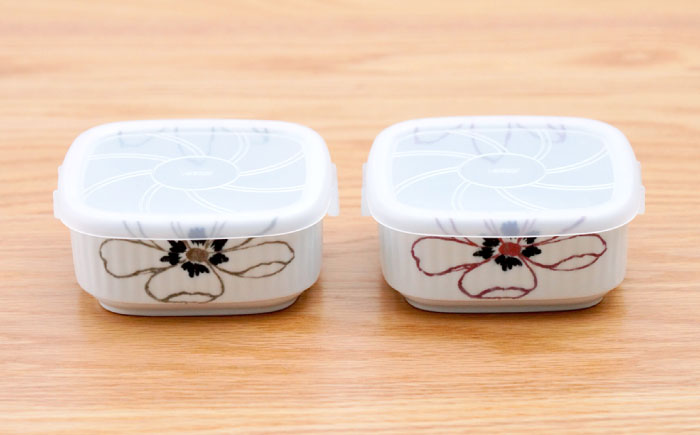 【波佐見焼】角パック アネモネ ペア2色セット【団陶器】 [PB227]