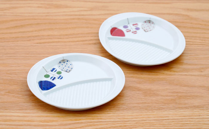 【波佐見焼】仕切り皿 ツリー 2色セット【団陶器】 [PB230]