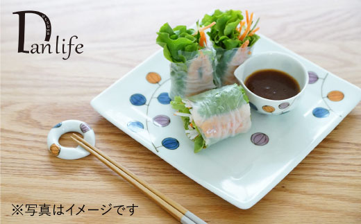 【波佐見焼】絵変り 正角皿・小皿 (3柄組)【団陶器】 [PB40]