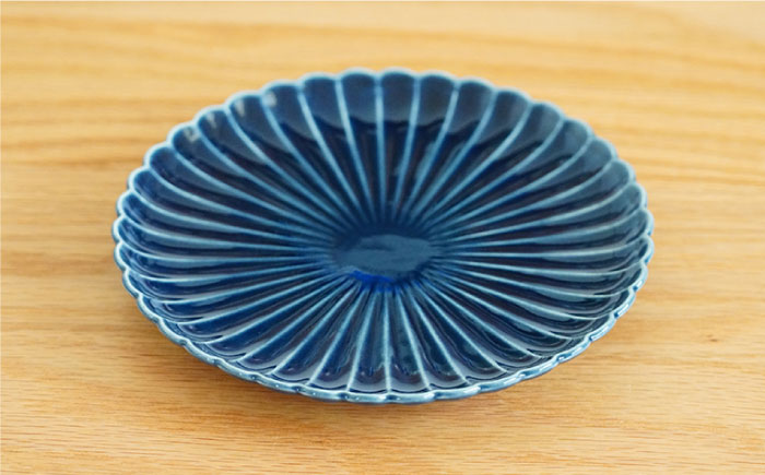 【波佐見焼】花しのぎ トリオ和皿 プレート (織部・藍・鴬茶)【団陶器】 [PB60]