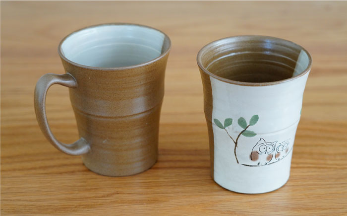 【波佐見焼】ふくろう マグカップ ペア【団陶器】 [PB69]
