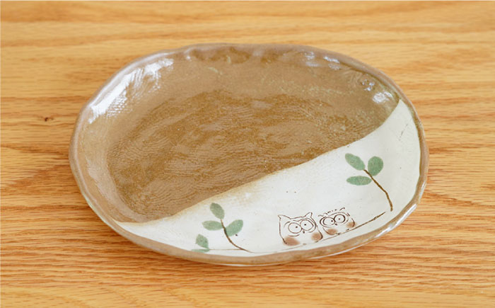 【波佐見焼】ふくろう 楕円皿 小皿 5枚組【団陶器】 [PB72]