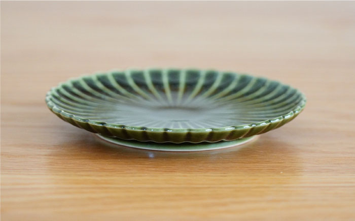 【波佐見焼】花しのぎ トリオ 取皿 プレート (織部・藍・鴬茶)【団陶器】 [PB77]