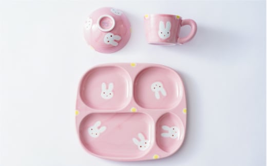 【波佐見焼】新うさぎ お子様 プレート セット【陶もと】 [PE04]