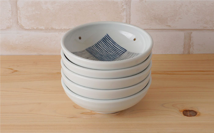 【波佐見焼】千段格子 玉渕 小鉢 5個セット【陶もと】 [PE14]