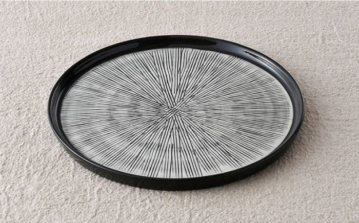 【波佐見焼】Sen・彫 プレート L 24cm【利左エ門窯】 [QB49]