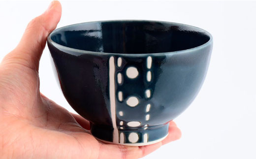 【波佐見焼】デニパン 茶碗 ペアセット（ブルー／インディゴ） どんぶり 丼 食器 食器 皿 【トーエー】 [QC11]