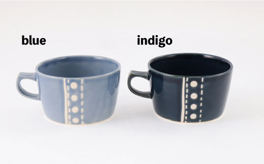 【波佐見焼】デニパン スープマグ2点セット（ブルー・インディゴ） スープカップ マグカップ 陶器【トーエー】 [QC17]