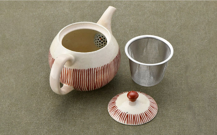 【波佐見焼】京千筋 ポット・ カップ セット 急須 ティーカップ 湯呑み 【トーエー】 [QC37]