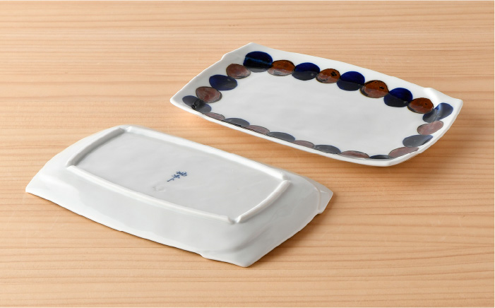【波佐見焼】SABIドット Blue 角鉢・長 角皿セット ボウル プレート  食器  【トーエー】 [QC52]