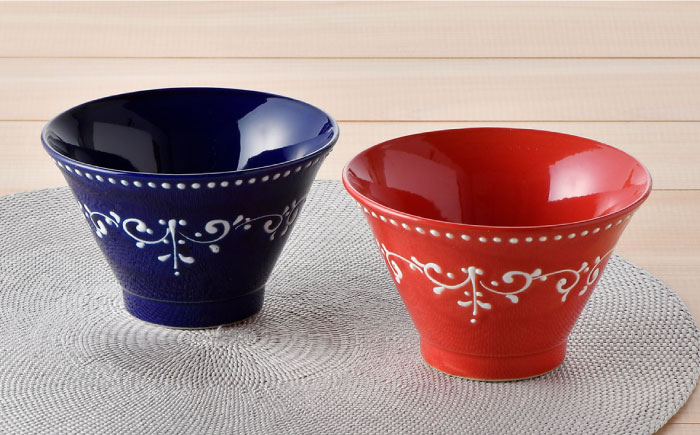 【波佐見焼】トルコ唐草 茶碗・ カップ  4点セット 湯呑み スープカップ どんぶり【トーエー】 [QC53]