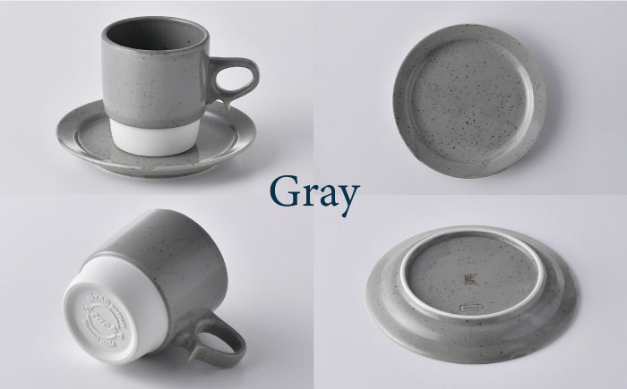 【波佐見焼】チョコチャンク マグ＆プレート 4点セット（グレー・ベージュ）食器 皿【トーエー】 [QC71]