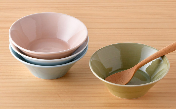 【波佐見焼】パステルカラー 4色 高台 小鉢 小皿 食器 ボウル 【舘山堂】 [RC25]