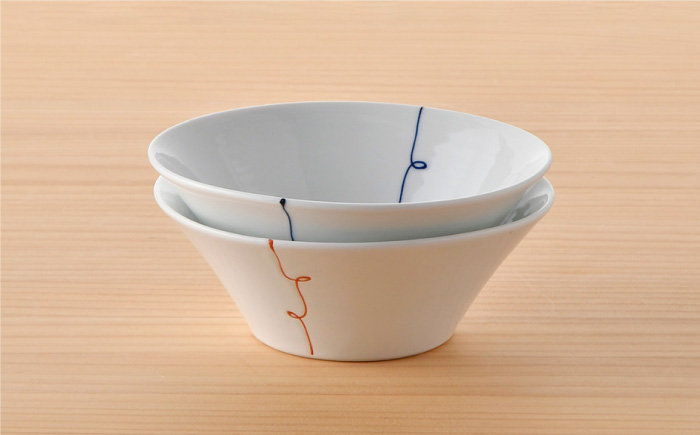 【波佐見焼】糸巻紋 高台 小鉢 ペア 小皿 食器 スープカップ 【舘山堂】 [RC27]