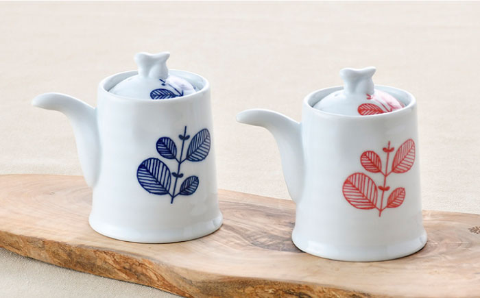 【波佐見焼】ミント 白 汁次 醤油差し ペアセット【舘山堂】 [RC36]