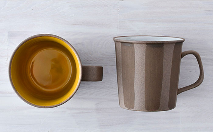 【波佐見焼】十草 白・黄 マグカップ ペアセット【舘山堂】 [RC40]