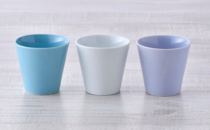 【波佐見焼】ミニ コップ（ホワイト/ミルキーパープル/ミルキーブルー） タンブラー 3色セット【ROXY・HASAMI】 [SB158]