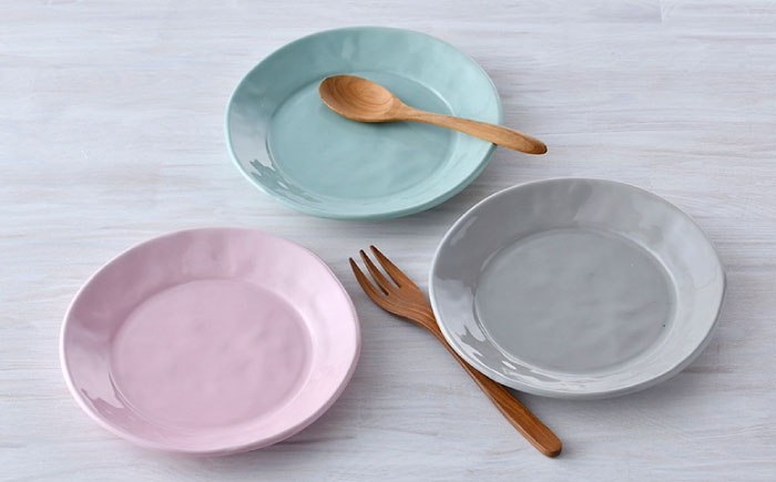 【波佐見焼】プレート Sサイズ 3色セット（ジェダイ/ミルキーピンク/ミルキーグレー） ケーキ皿【ROXY・HASAMI】 [SB163]