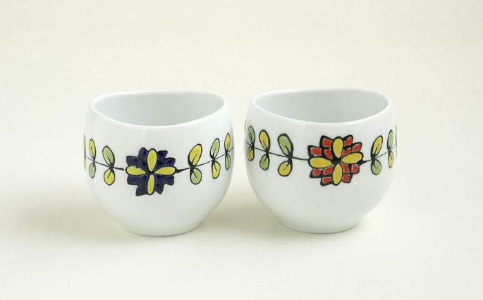 【波佐見焼】ペアティータイムセット 福ダリア・2色 ミニプレート プチカップ 姫急須【光和陶器】 [SC76]