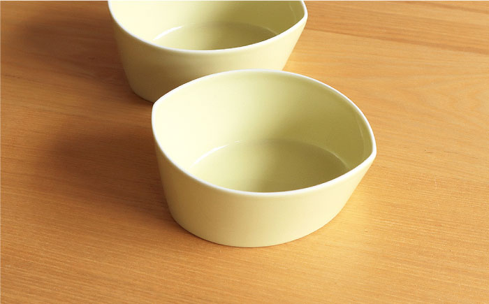 【白山陶器】【グッドデザイン賞受賞】リーヴズデザートカップ 小鉢 イエロー 2枚セット【波佐見焼】[TA121]