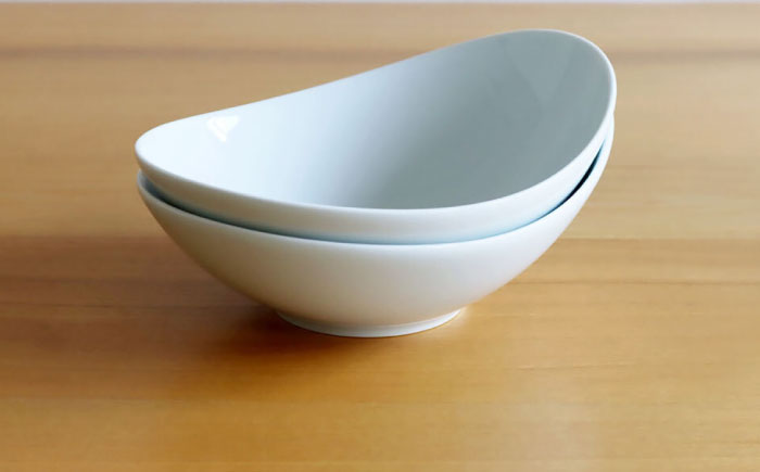 【白山陶器】【グッドデザイン賞受賞】CARVEボール（L） 白磁 2枚セット [TA128]