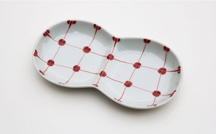 【波佐見焼】点格子 ミニ プレート・そばちょこ ペアセット【協立陶器】 [TC55]