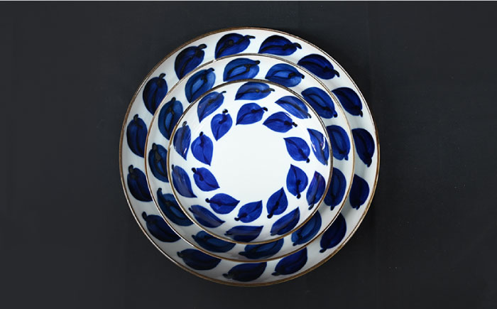 【波佐見焼】Antique Style プレート ブルー 3枚セット パスタ皿 ケーキ皿【協立陶器】 [TC79]