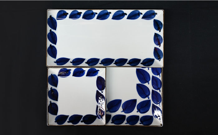 【波佐見焼】Antique Style プレート ブルー 6枚セット 角皿 長皿【協立陶器】 [TC81]