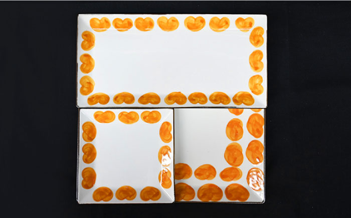 【波佐見焼】Antique Style プレート オレンジ 6枚セット 長皿 角皿【協立陶器】 [TC82]