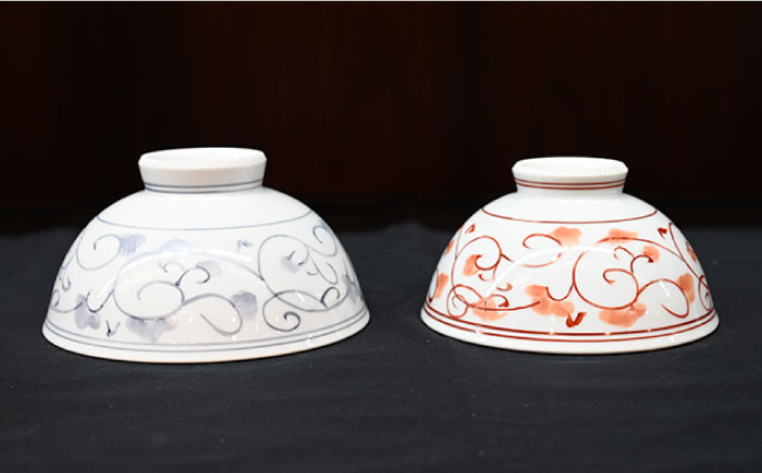 【波佐見焼】赤絵唐草 茶碗・コップ 4点セット【協立陶器】 [TC97]