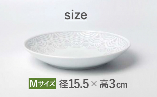 【波佐見焼】青海波グレー プレート Mサイズ 5個セット【聖栄陶器】 [TG28]