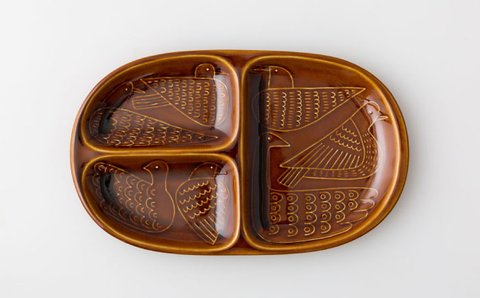 【波佐見焼】bird プレート 2点セット（茶×ホワイト） 【アイユー】 [UA38]