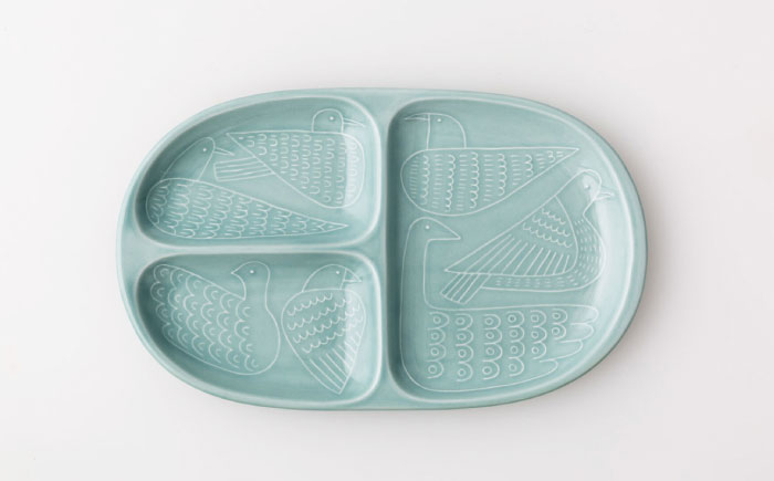 【波佐見焼】bird プレート 2点セット（藍×緑） 【アイユー】 [UA39]