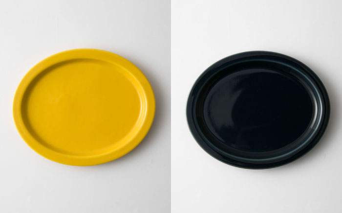 【波佐見焼】e丼eプレート・重宝皿セット どんぶり プレート（イエロー×ルリ）【アイユー】 [UA48]