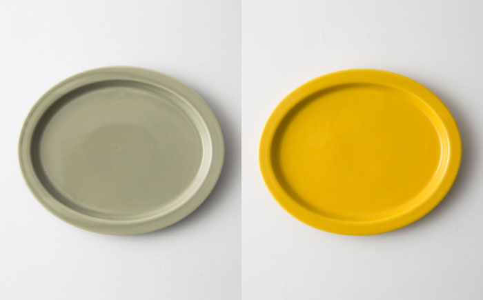 【波佐見焼】e丼eプレート・重宝皿セット どんぶり プレート（イエロー×ベージュ）【アイユー】 [UA49]