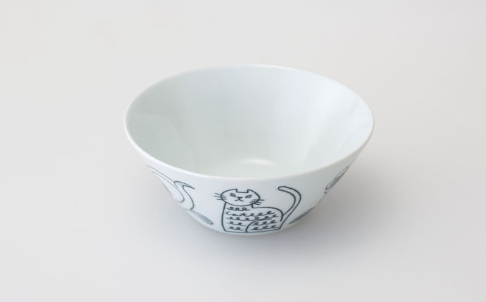 【波佐見焼】Pebble Ceramic Studioコラボ Catサラダボウル 2個【アイユー】 [UA69]