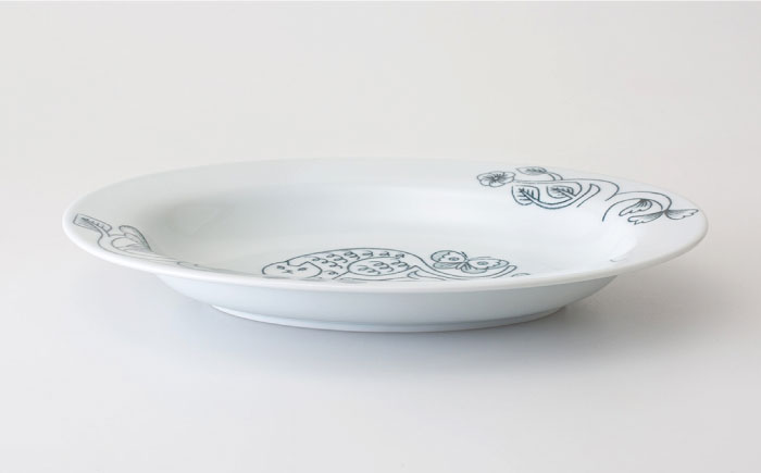 【波佐見焼】Pebble Ceramic Studioコラボ CatオーバルプレートL 2枚【アイユー】 [UA71]