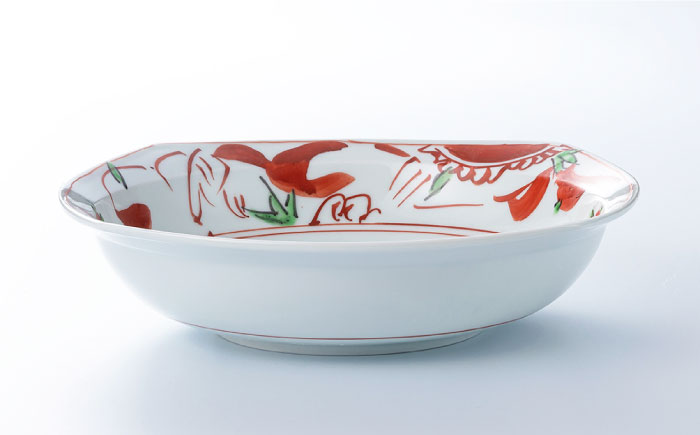 【波佐見焼】夢万歴草華紋 マルチ ボウル （手描）【不二商店】 [UC05]